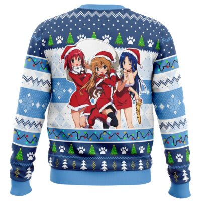 Christmas Taiga Minori and Ami Toradora Ugly Christmas Sweater BACK mockup - Toradora Merch