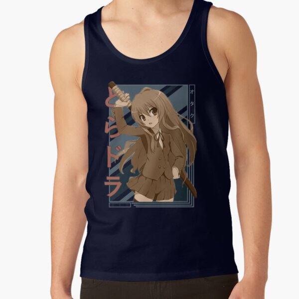 Taiga Aisaka Toradora Retro Blue Black Design Tank Top - Image 5