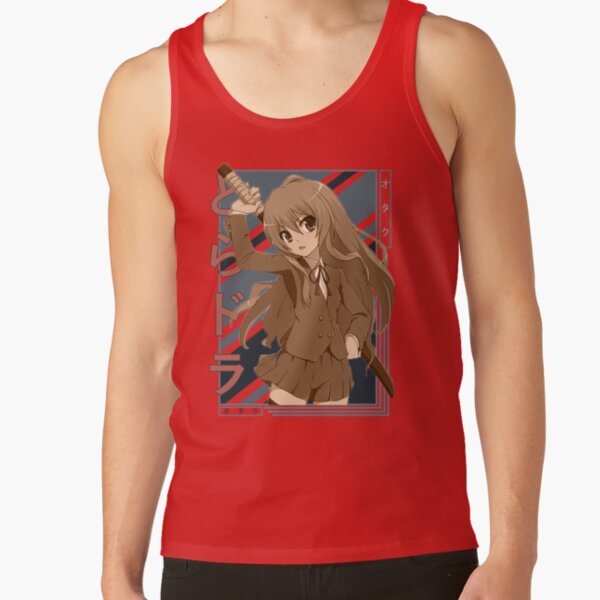 Taiga Aisaka Toradora Retro Blue Black Design Tank Top - Image 4