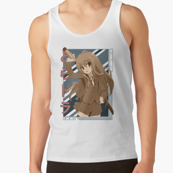 Taiga Aisaka Toradora Retro Blue Black Design Tank Top - Image 2
