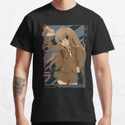 Taiga Aisaka Toradora Retro Blue Black Design T-shirt