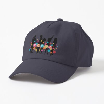 Silhouettes Of Toradora Anime Characters In Black With Multicolored Bubbles Cap