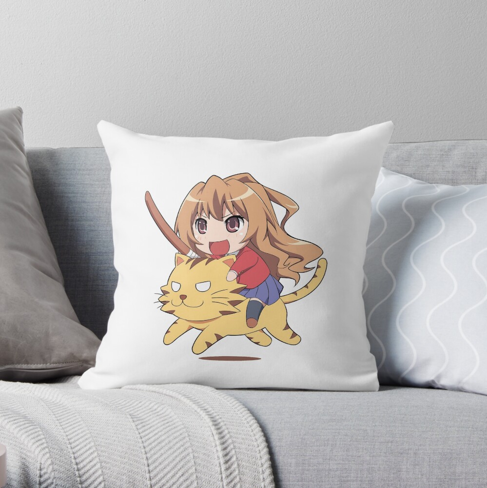 Toradora Taiga Aisaka Riding Cat Throw Pillow