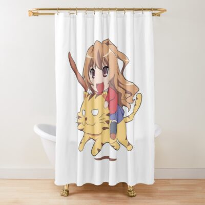 Toradora Taiga Aisaka Riding Cat Shower Curtain